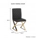 Daisy 2X Dining Chair Stainless Gold Frame & Seat Black PU Leather